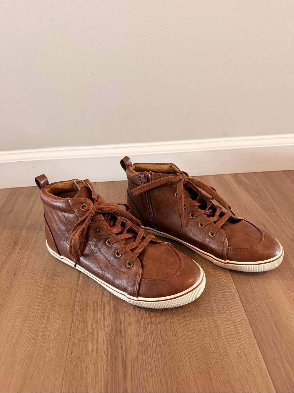 Cat & Jack Brown Kids High-Top Lace-Up Boots